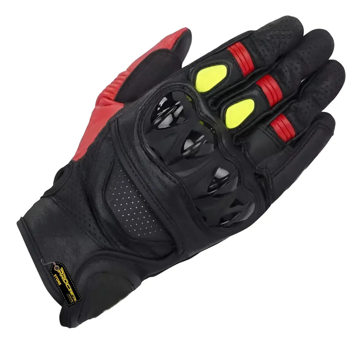 Guantes Cuero Deportivos Caña Media Para Motociclistas
