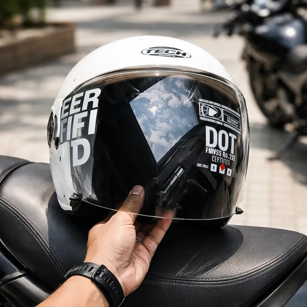 Casco Abierto Marca Tech T10 Certificacion Dot