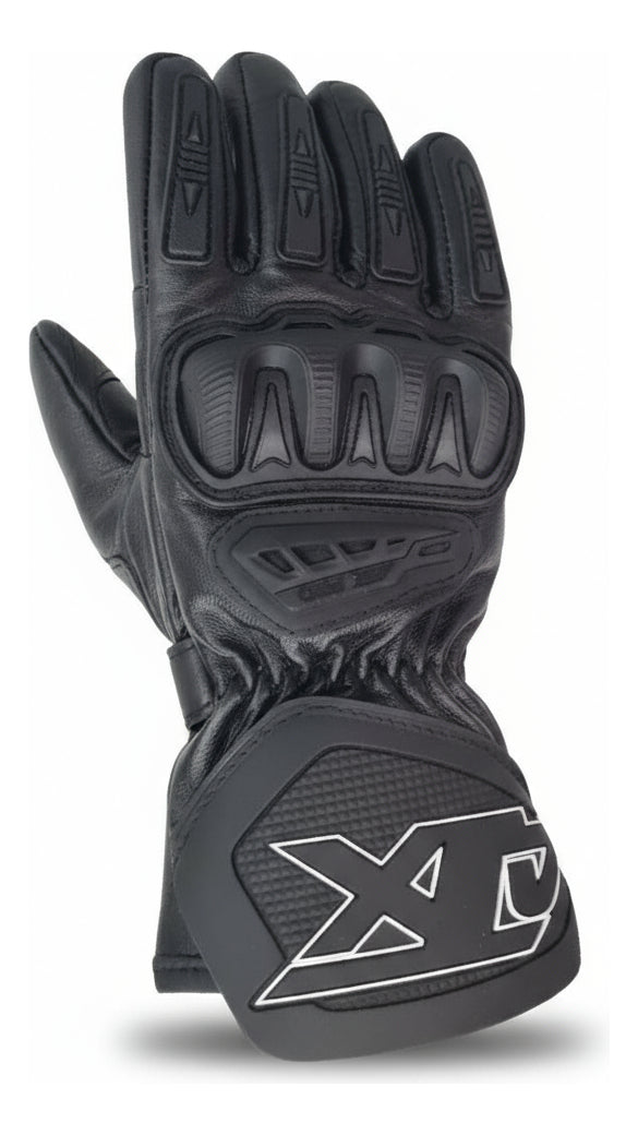 Guantes 100% Cuero Para Moto Caña Larga Con Limpiavisor