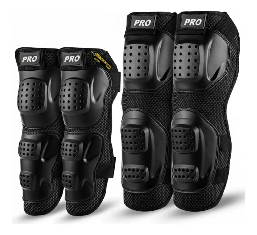 Rodilleras + Coderas Para Deportes Moto Kit Proteccion