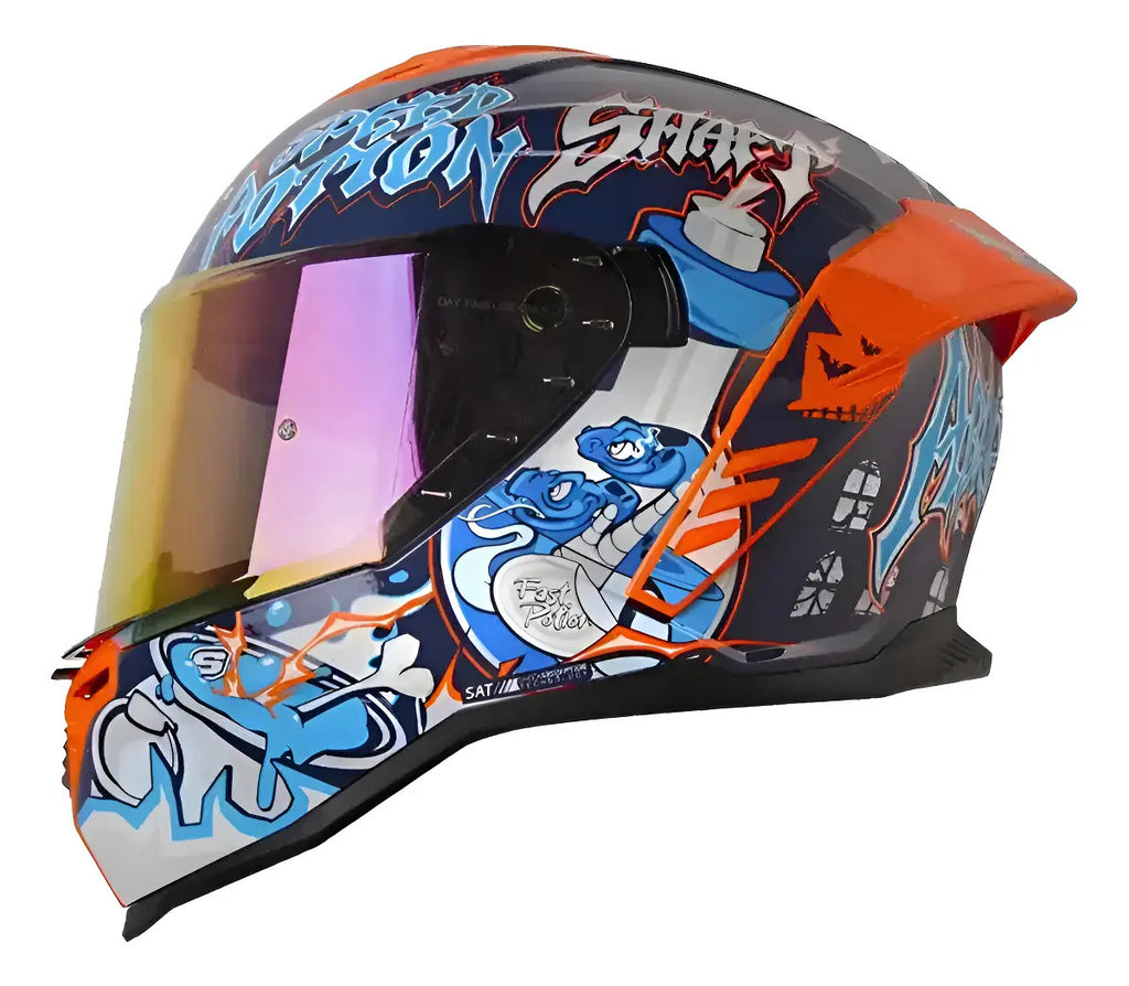 Casco Shaft 598 Gtr Certificación Ece 2206 2visores 2spoiler