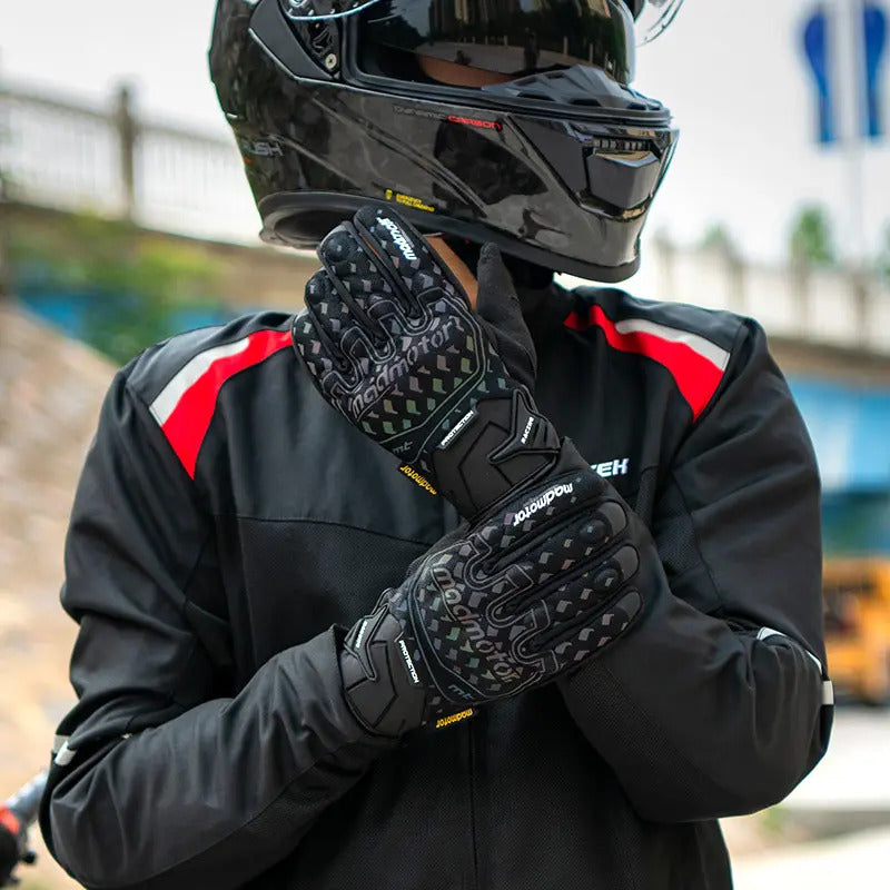 Guantes Madmotor Mt-40 Reflectivos Y Protección En Nudillos