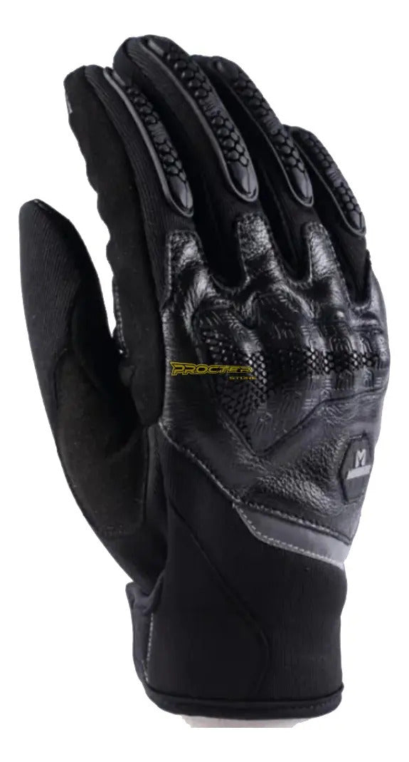 Guantes Para Moto Protección Cuero Y Microfibra Masontex