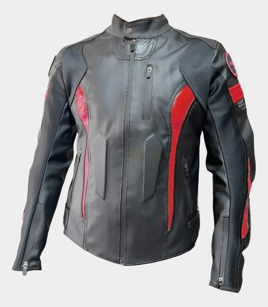 Chaqueta De Protecciones Removibles Cuero Tex Moto