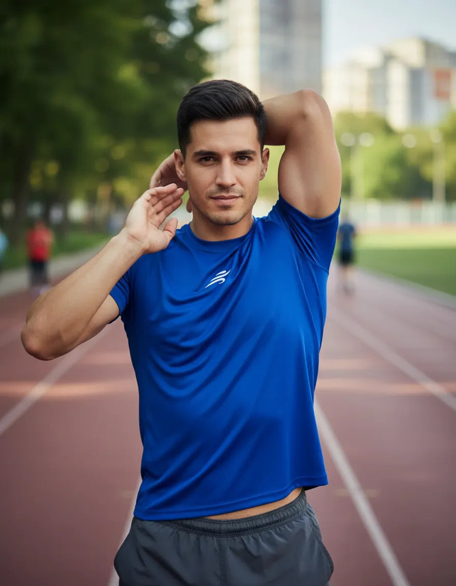 Camiseta Deportiva Slim Fit Manga Corta Gym Lycra Fria Uv