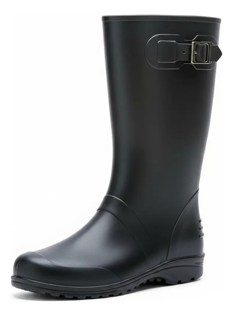 Botas Dama Para La Lluvia Hebilla Caucho Impermeables