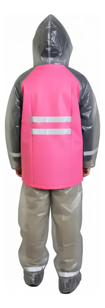 Impermeable Para Niños Con Zapatones Y Bolsilo Moto Ciclismo