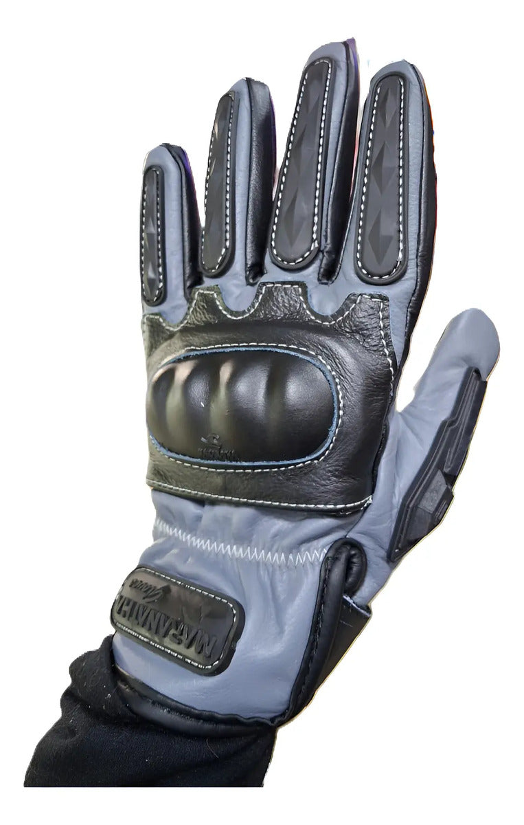 Guantes 100% Cuero Para Moto Con Protecciones Y Térmicos