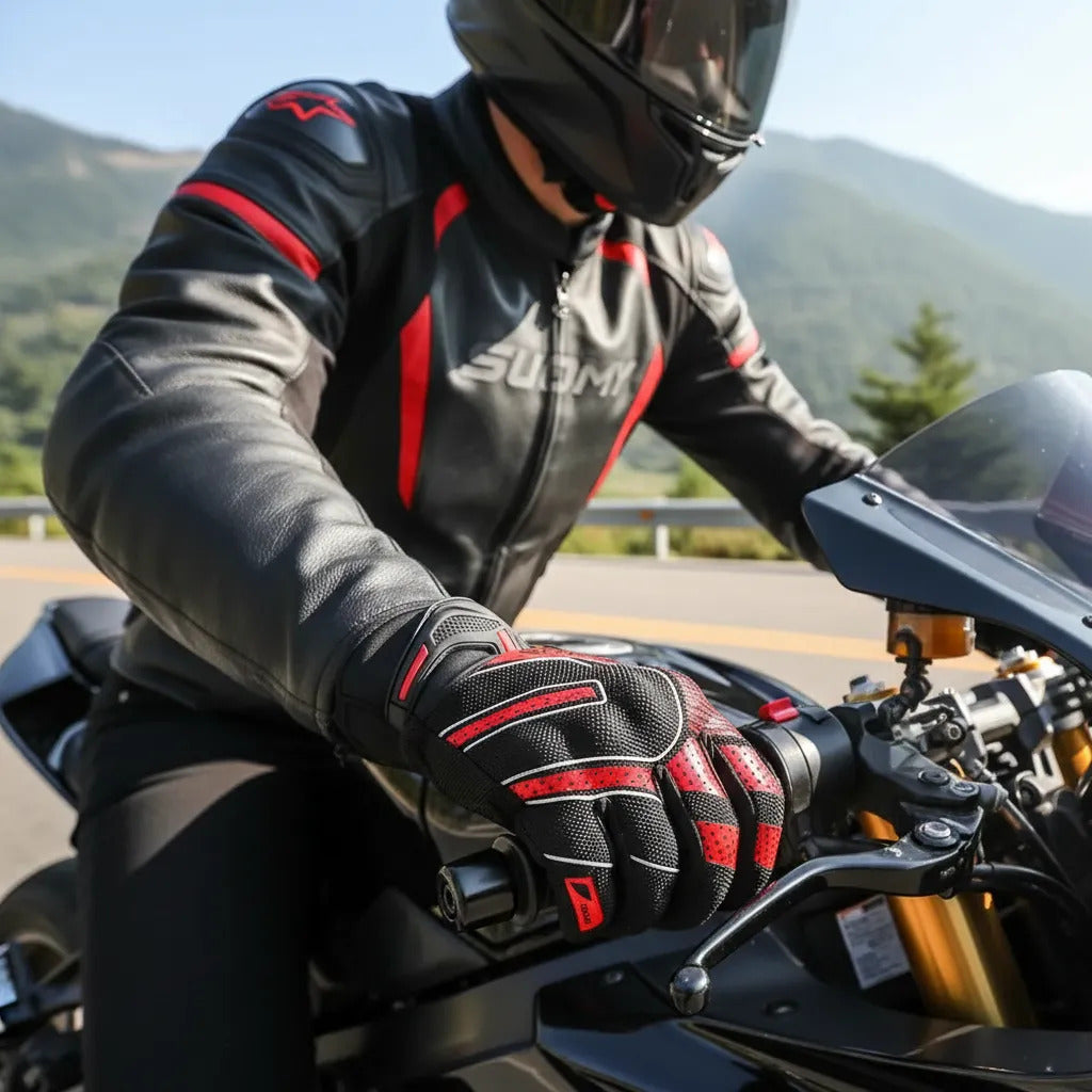 Guantes Para  Moto Tactiles Con Protección Reflectivo Suomy