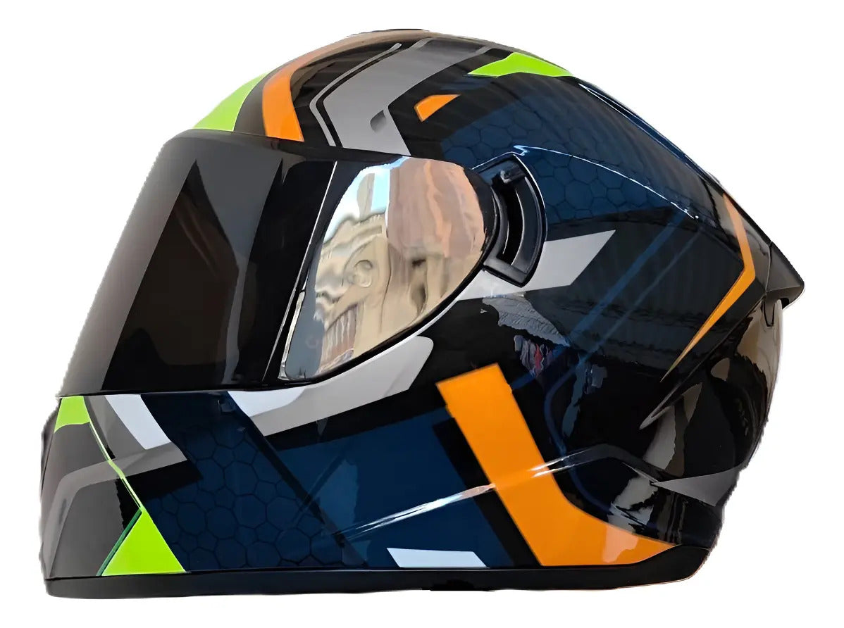 Casco Integral Moto Xecuro 701 Con Gafas Visor De Color