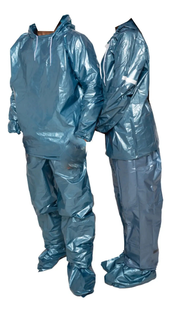 Traje Impermeable De Moto Metalizado Calibre Grueso