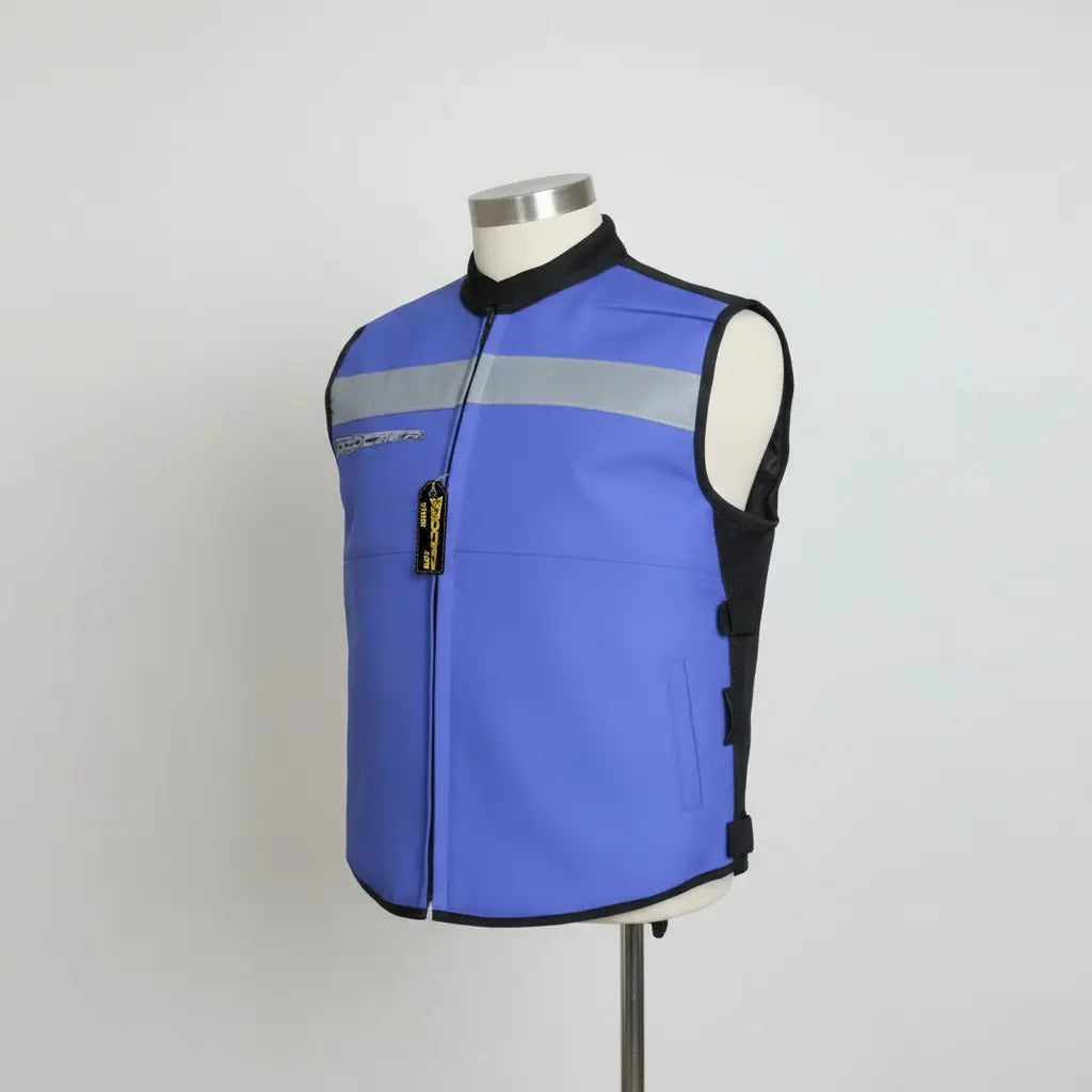 Chaleco Para Moto Reflectivo En Lona Con Bolsillos