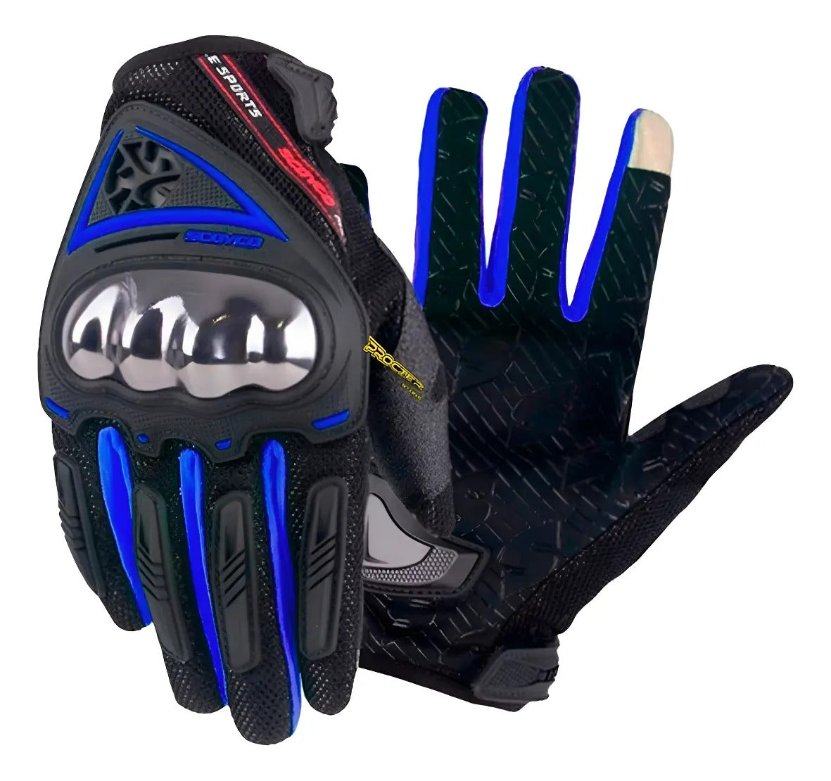 Guantes Para Moto Proteccion Metalizada Scoyco Mc44 Tactiles