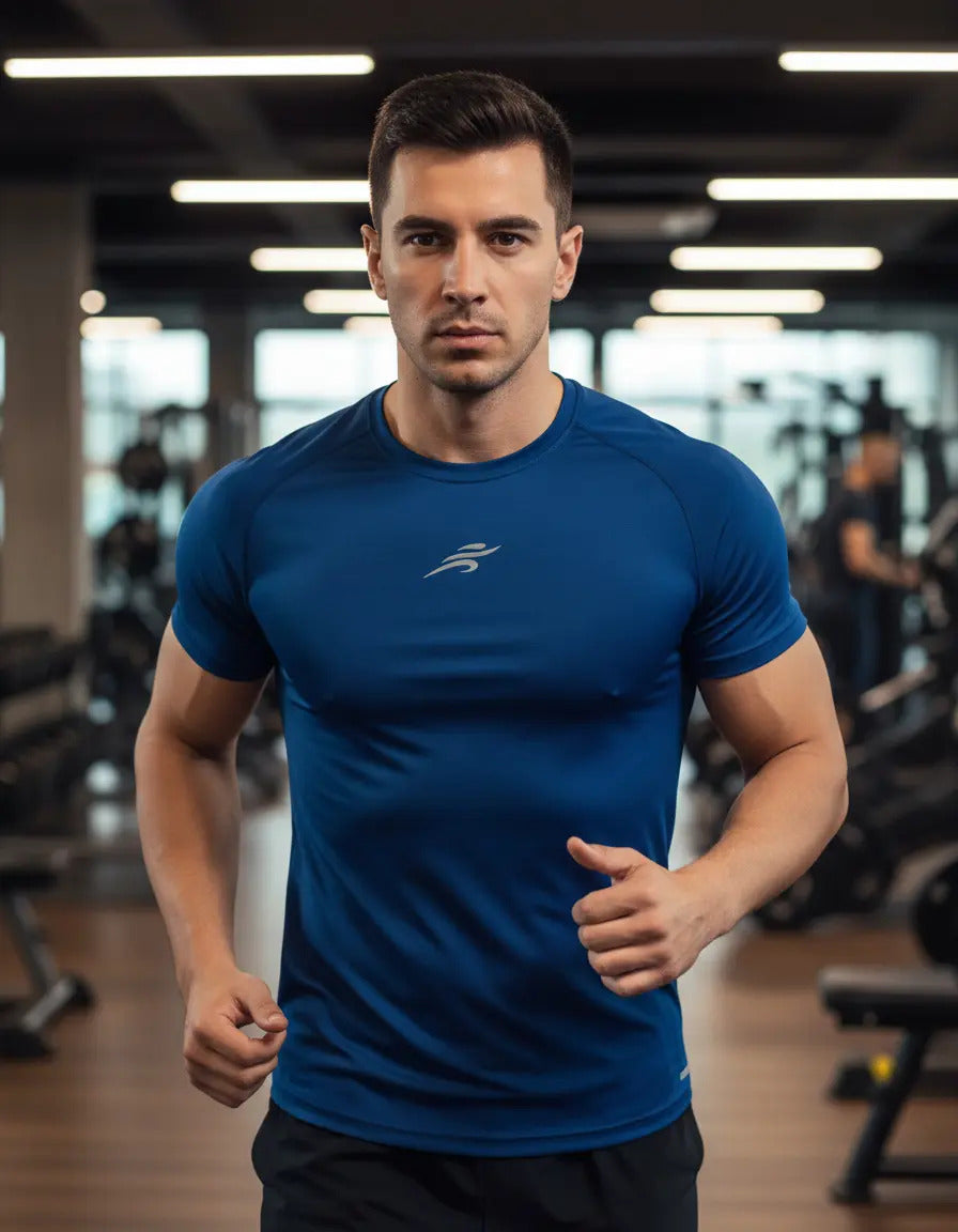 Camiseta Deportiva Slim Fit Manga Corta Gym Lycra Fria Uv