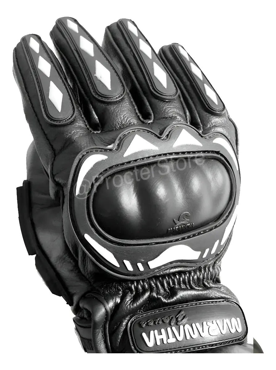 Guantes 100% Cuero Para Moto Con Protecciones Y Térmicos