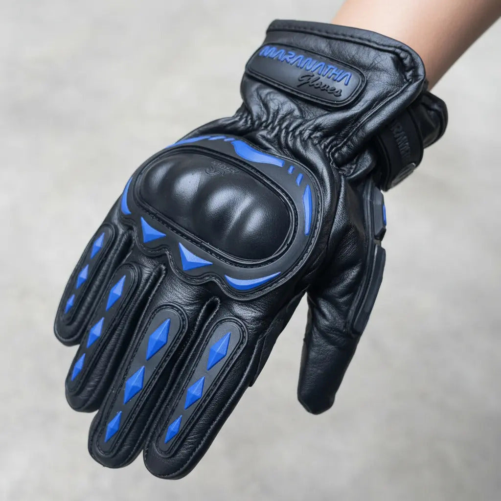 Guantes 100% Cuero Para Moto Con Protecciones Y Térmicos