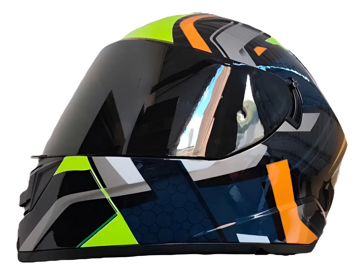 Casco Integral Moto Xecuro 701 Con Gafas Visor De Color