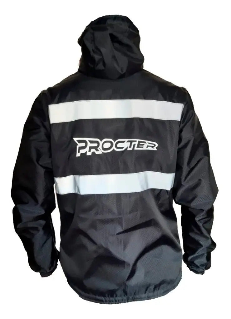 Chaqueta Moto 100% Reflectiva Doble Faz Tela Impermeable
