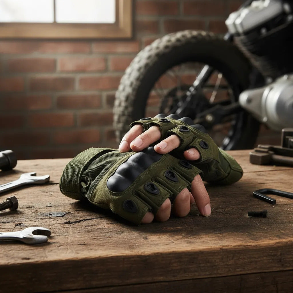 Guantes Tácticos Medio Dedo Protección Moto Procter