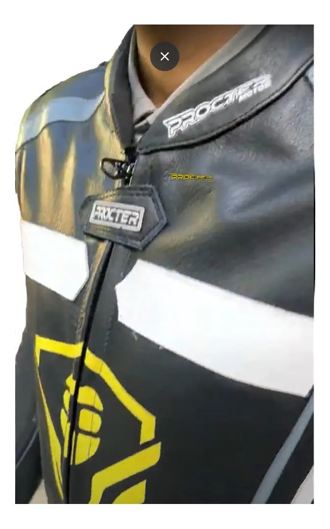 Mono Traje En Cuero Moto Velocidad Winner Con Deslizadores