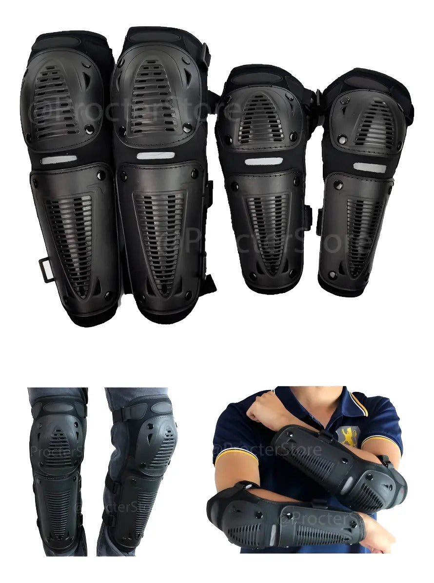 Kit Rodilleras Y Coderas Para Moto Motocross Bicicross