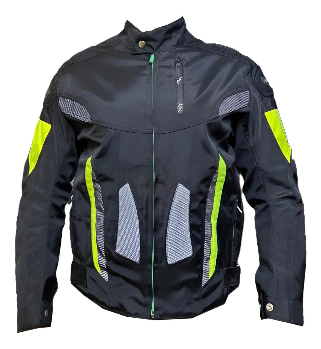 Chaqueta Protecciones Y Reflectiva Lona Cuerotex Moto Envío