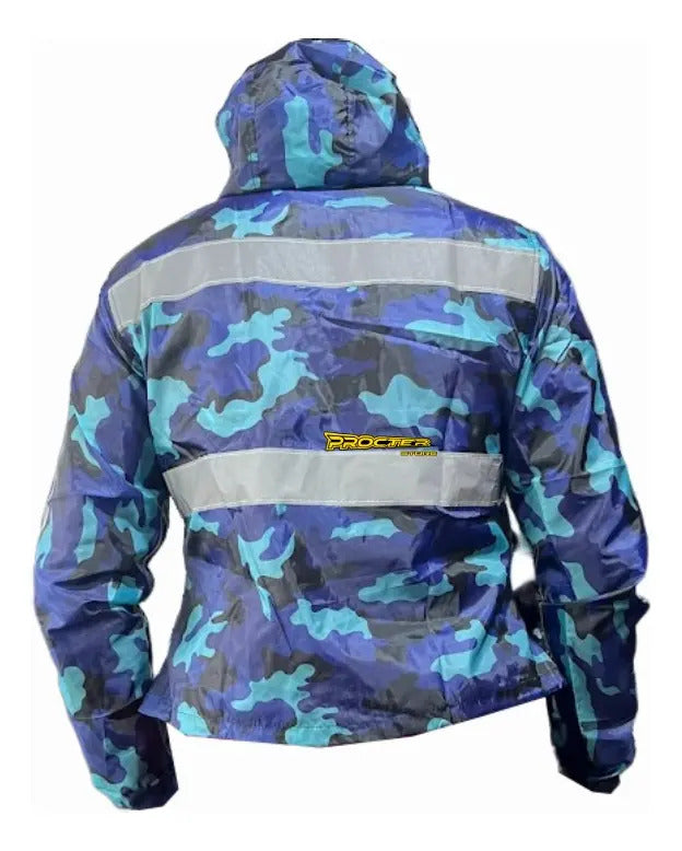 Chaqueta Camuflada Rompevientos Moto Bicicleta Reflectiva