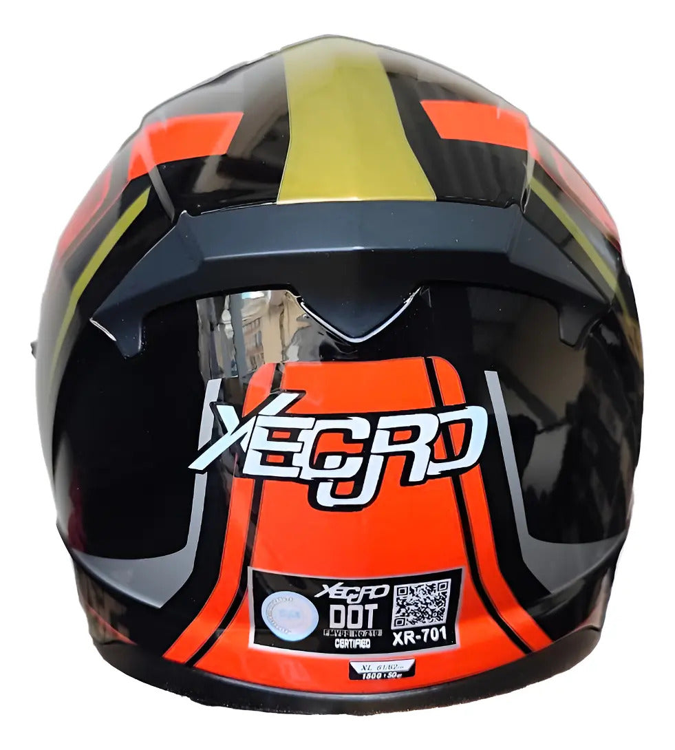 Casco Integral Moto Xecuro Doble Visor Certificado Gafas