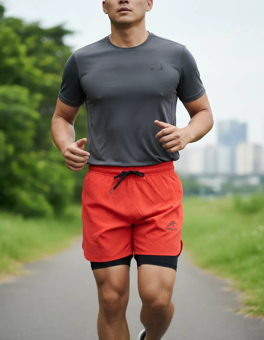 Pantaloneta Running Hombre Con Licra Interna Fit