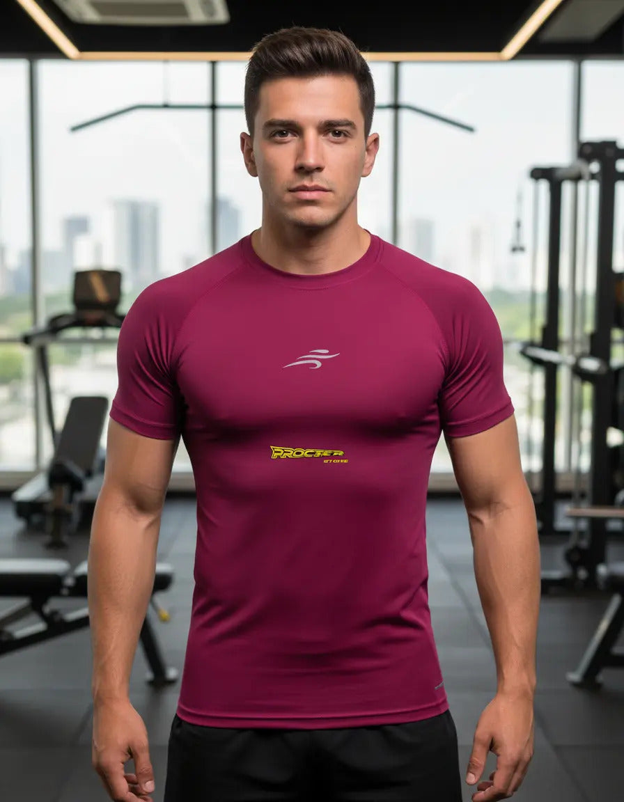 Camiseta Deportiva Slim Fit Manga Corta Gym Lycra Fria Uv