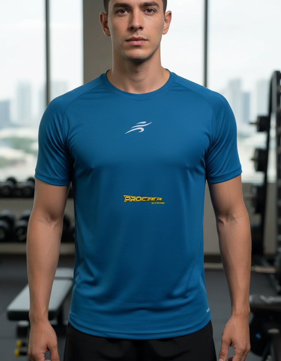 Camiseta Deportiva Slim Fit Manga Corta Gym Lycra Fria Uv