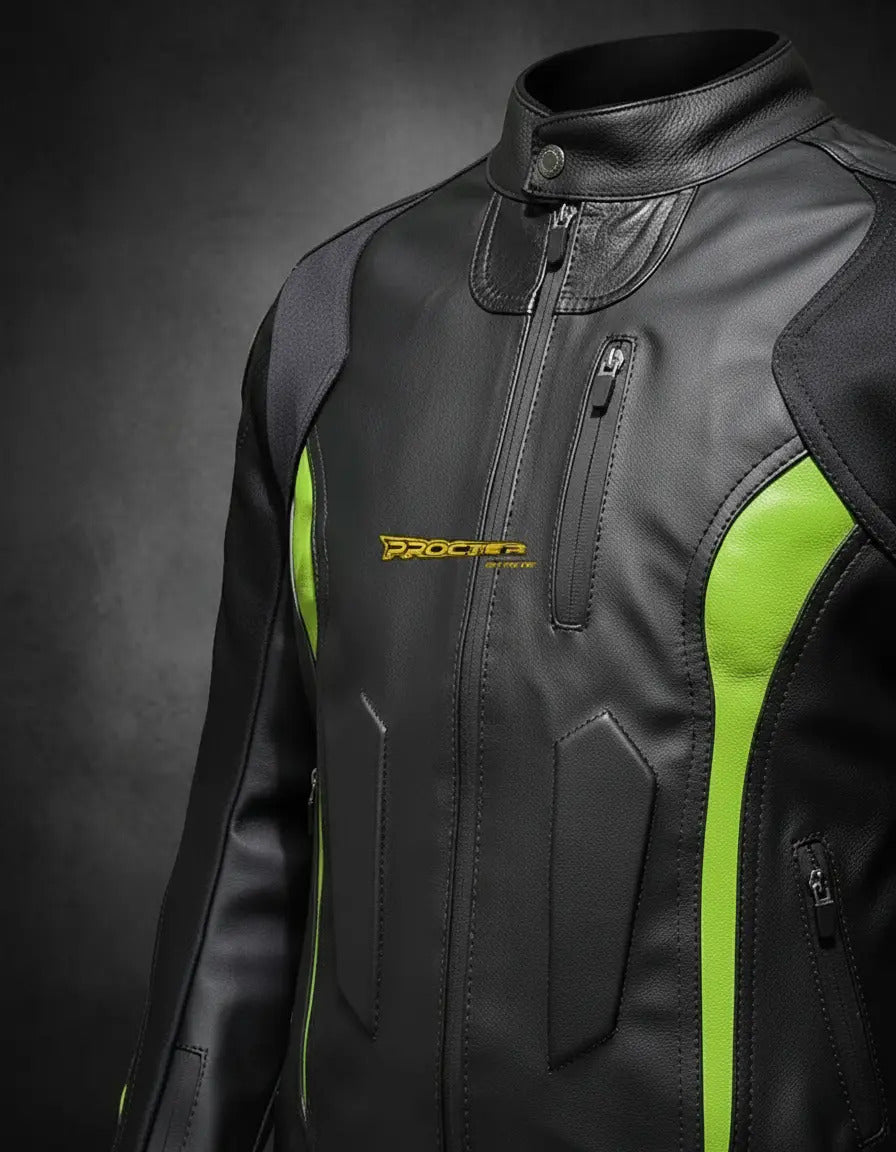 Chaqueta De Protecciones Removibles Cuero Tex Moto