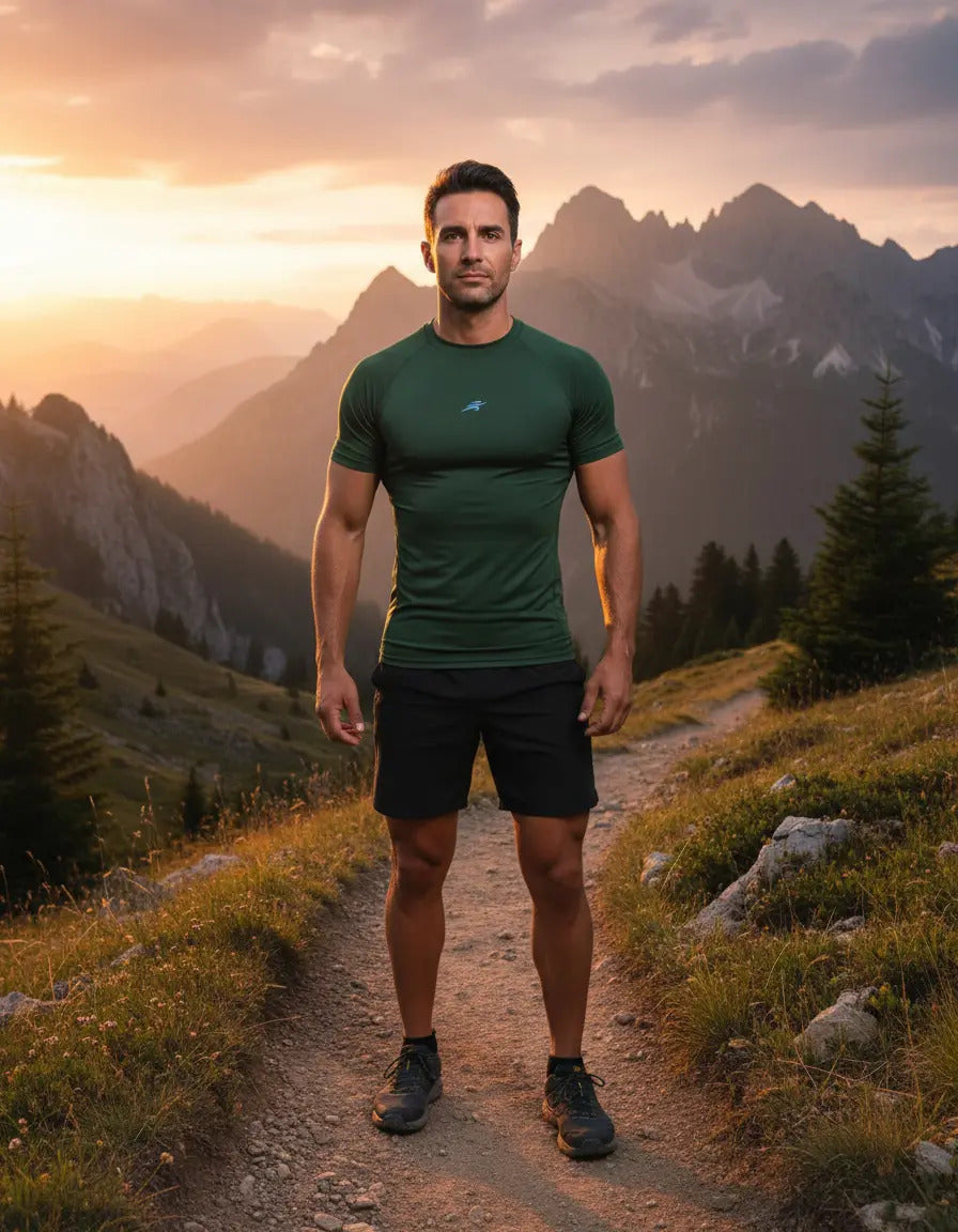 Camiseta Deportiva Slim Fit Manga Corta Gym Lycra Fria Uv