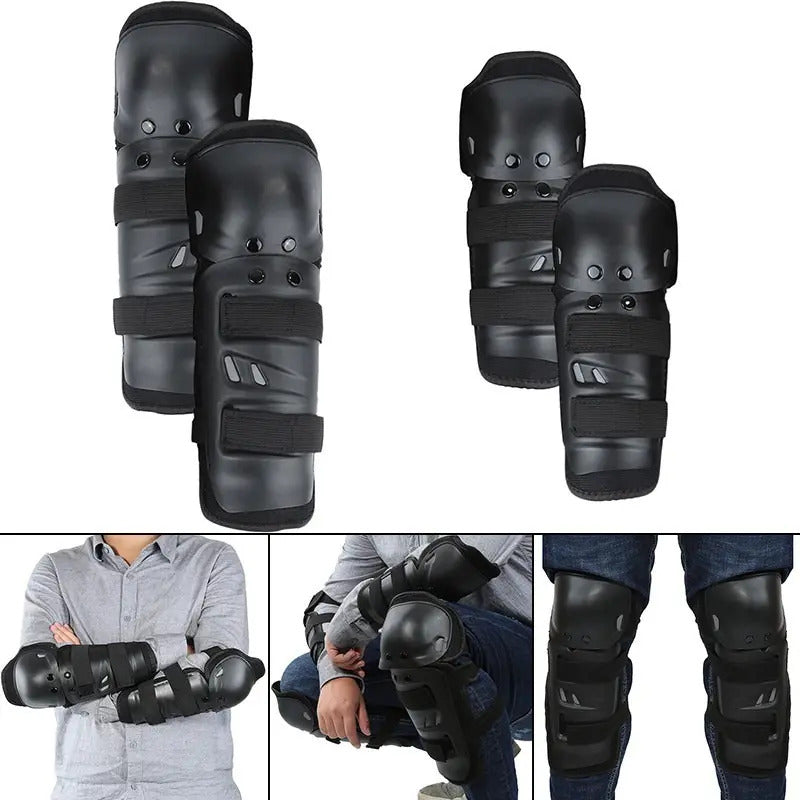 Combo Kit Rodilleras Coderas Proteccion + Gafas Cross