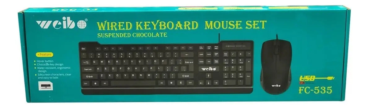 Combo Teclado Y Mouse Usb  Alambrico Weibo Fc-535