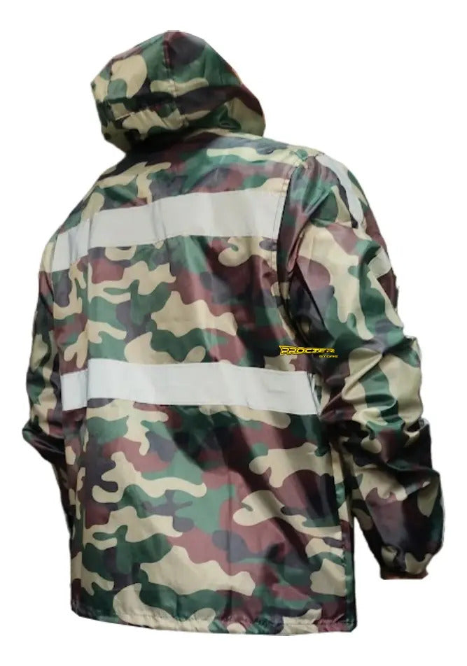 Chaqueta Camuflada Rompevientos Moto Bicicleta Reflectiva