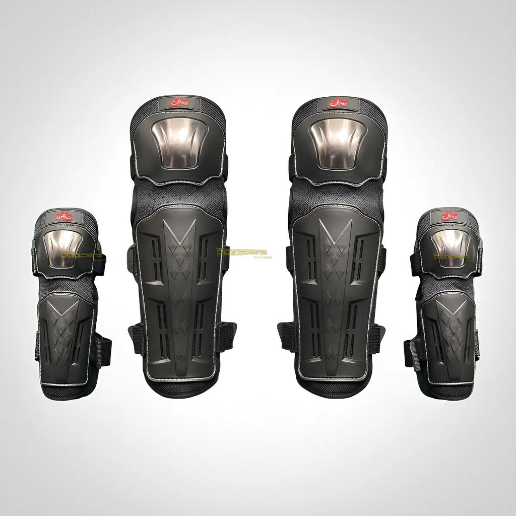 Rodilleras + Coderas Protectoras Moto Deportes Metalizadas