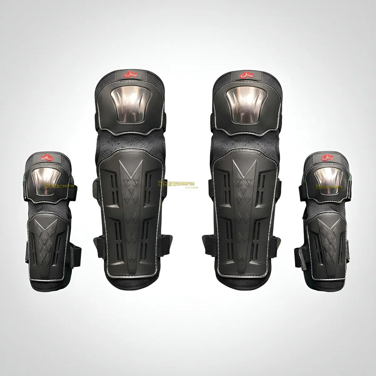 Rodilleras + Coderas Protectoras Moto Deportes Metalizadas