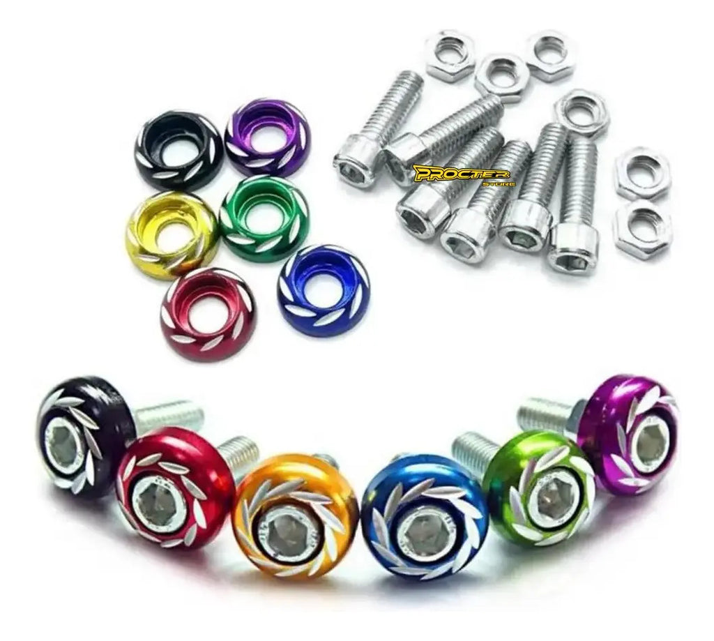 Tornillo Lujo X4 Carro Moto Portaplaca - Porta Placa Tuning