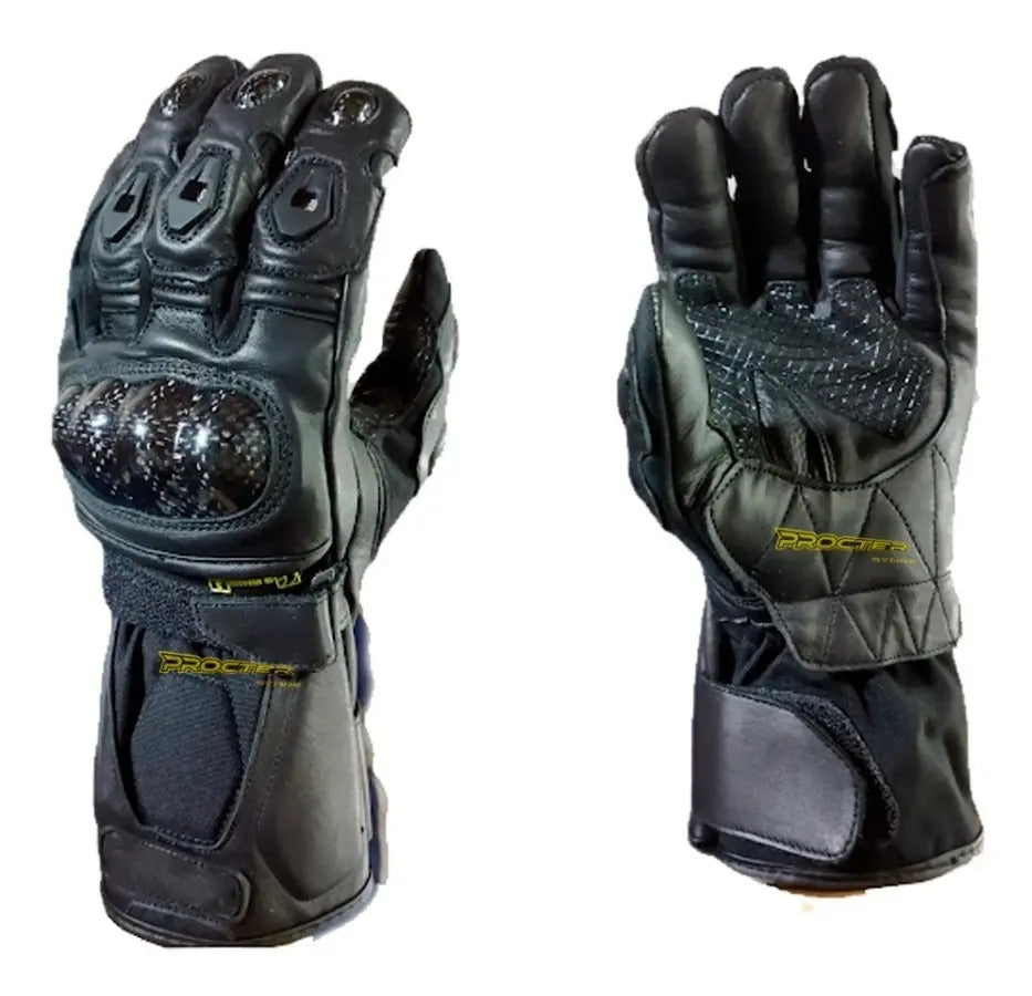 Guantes Cuero Moto Caña Larga Con Protección Certificados