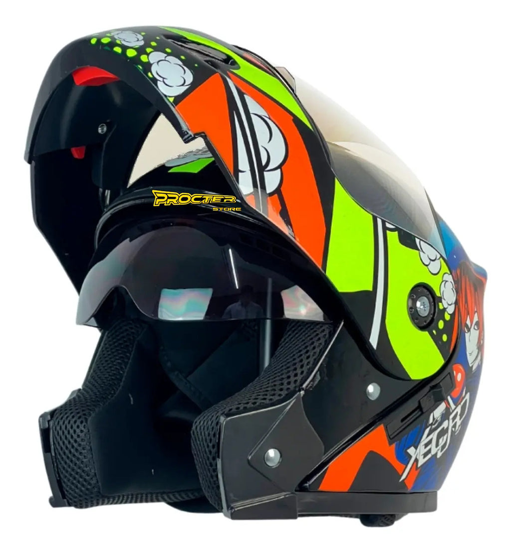 Casco Certificado Para Niños Abatible Con Gafas Xecuro 905