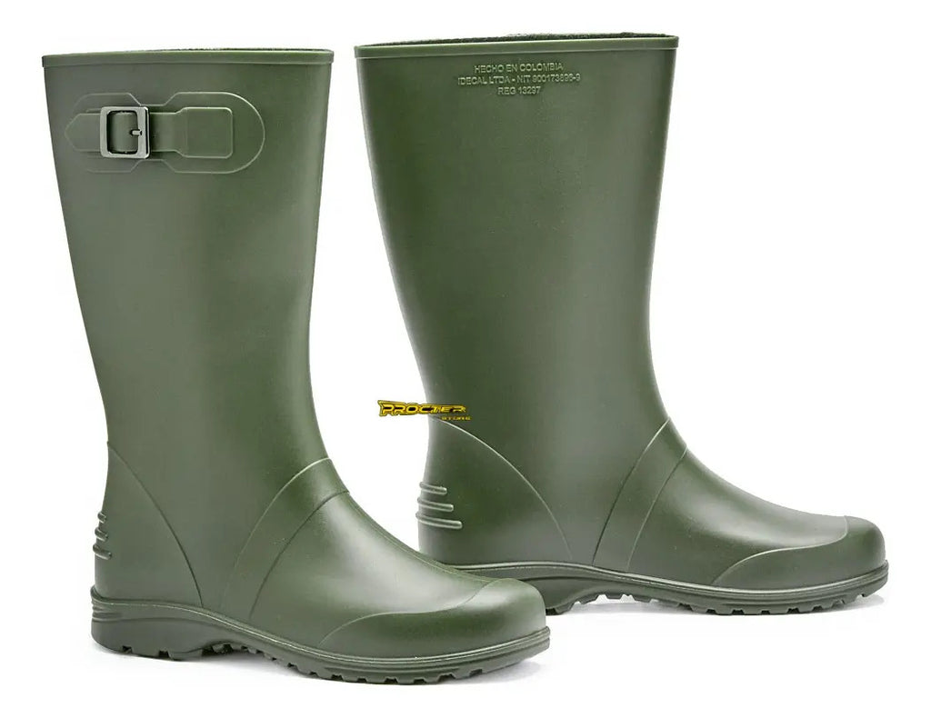 Botas Dama Para La Lluvia Hebilla Caucho Impermeables