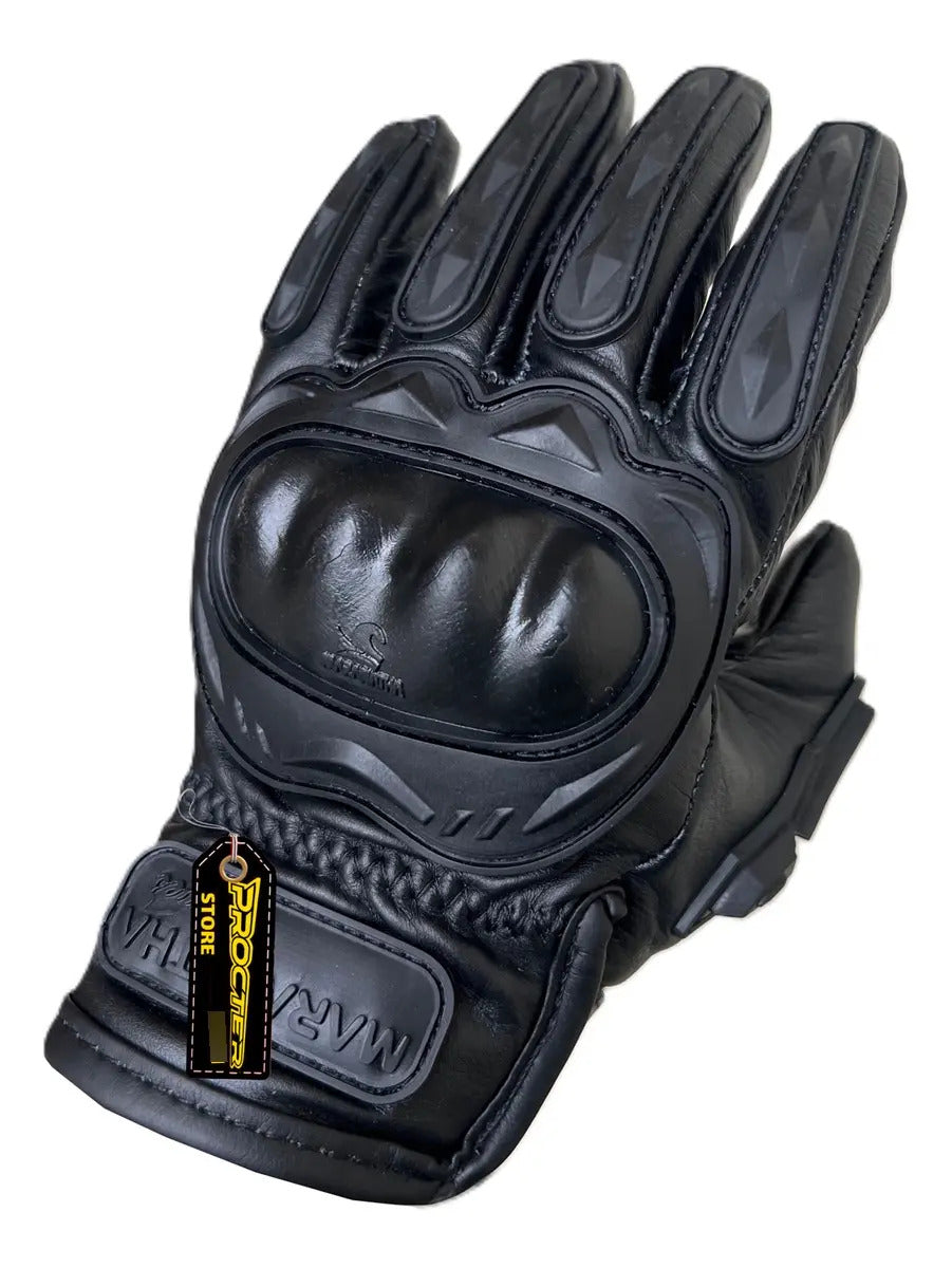 Guantes 100% Cuero Para Moto Con Protecciones Y Térmicos