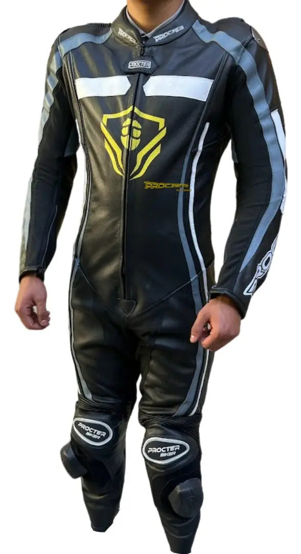 Mono Traje En Cuero Moto Velocidad Winner Con Deslizadores