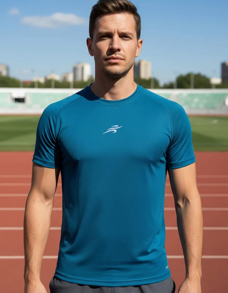 Camiseta Deportiva Slim Fit Manga Corta Gym Lycra Fria Uv