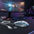 Mouse Iluminado Banda V11 Alámbrico Blanco