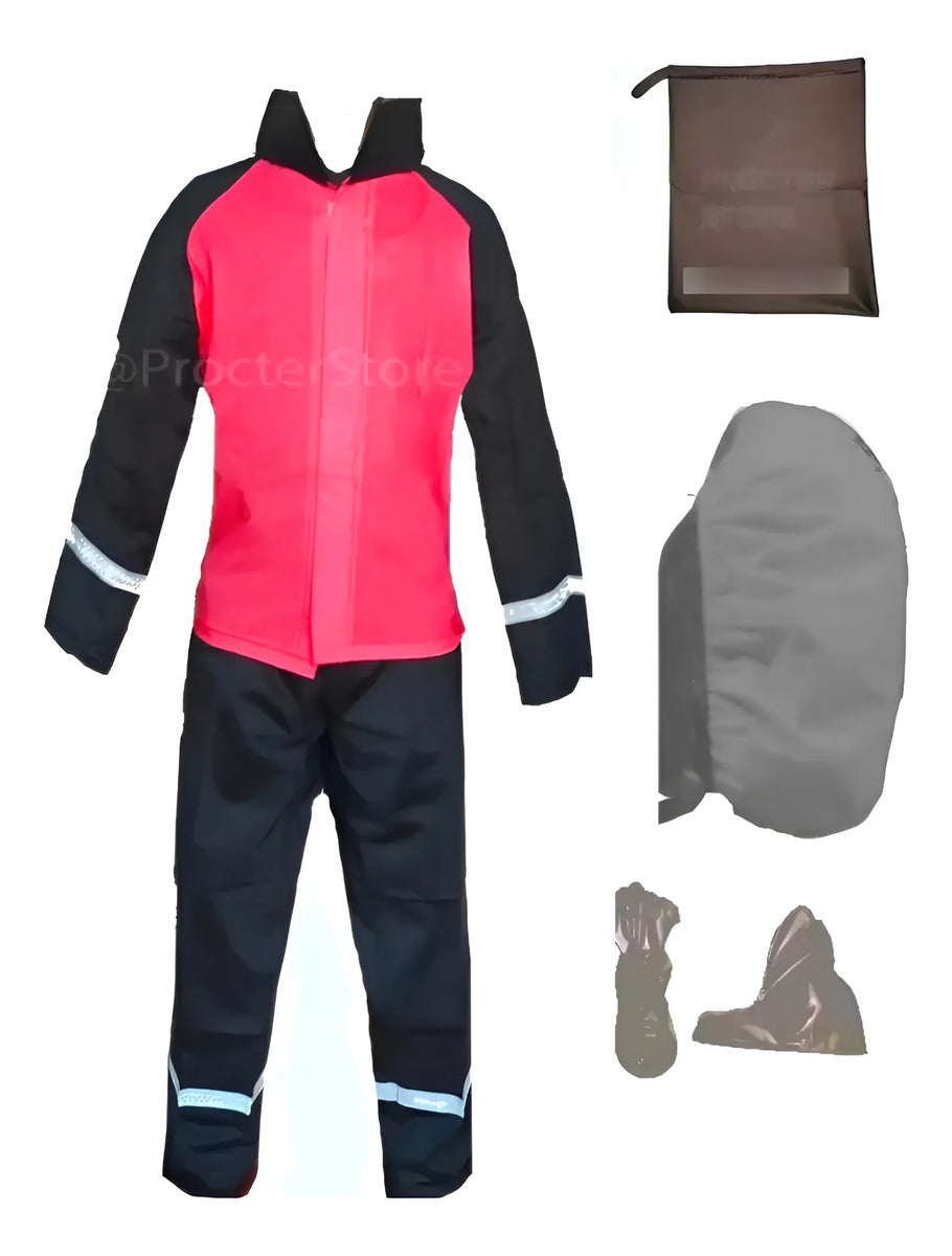 Combo Traje Impermeable 4 Piezas Dama + Protector De Maleta