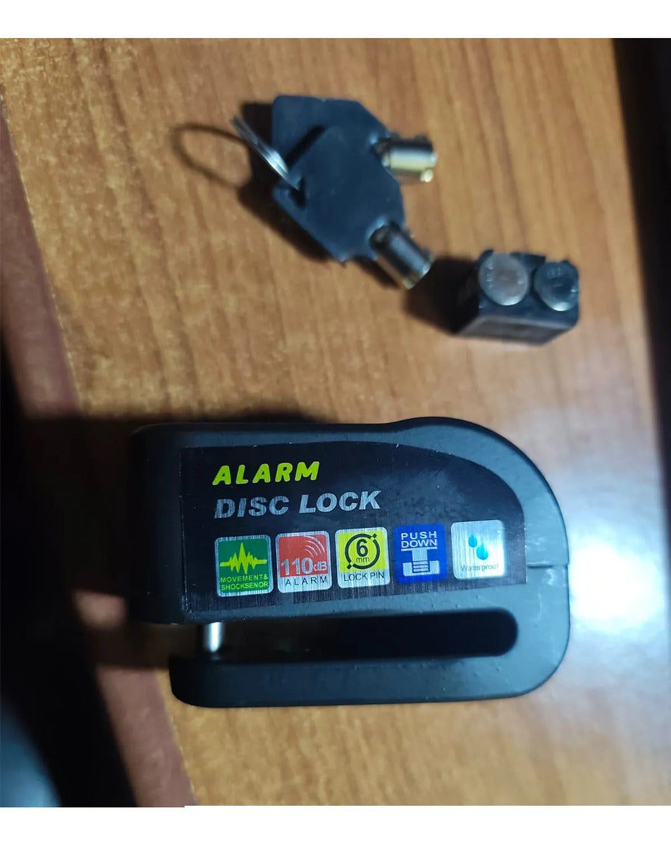 Candado De Alarma Impermeable Para Moto Con Freno De Disco