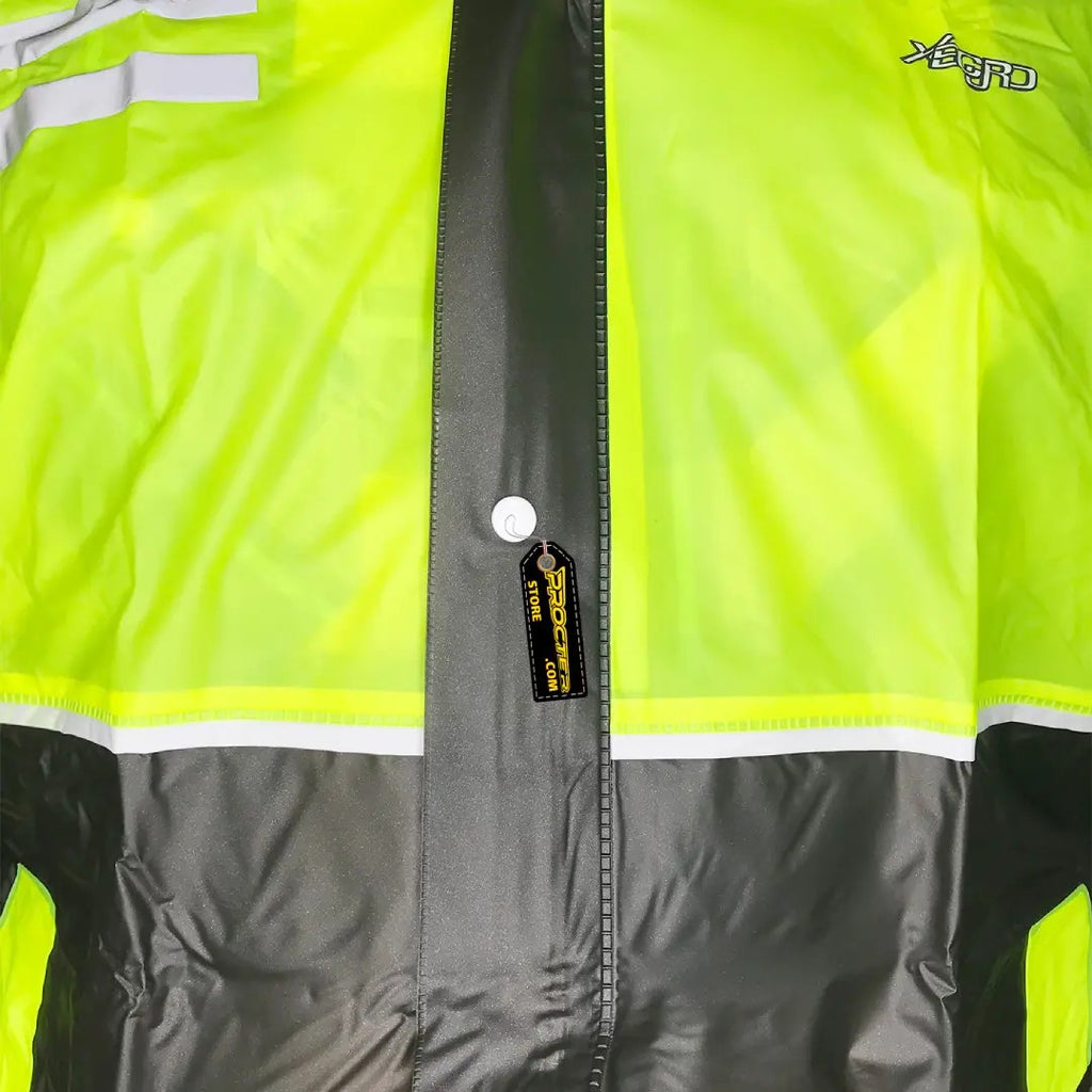 Impermeable Para Motociclista Con Capota Y Bolsillos