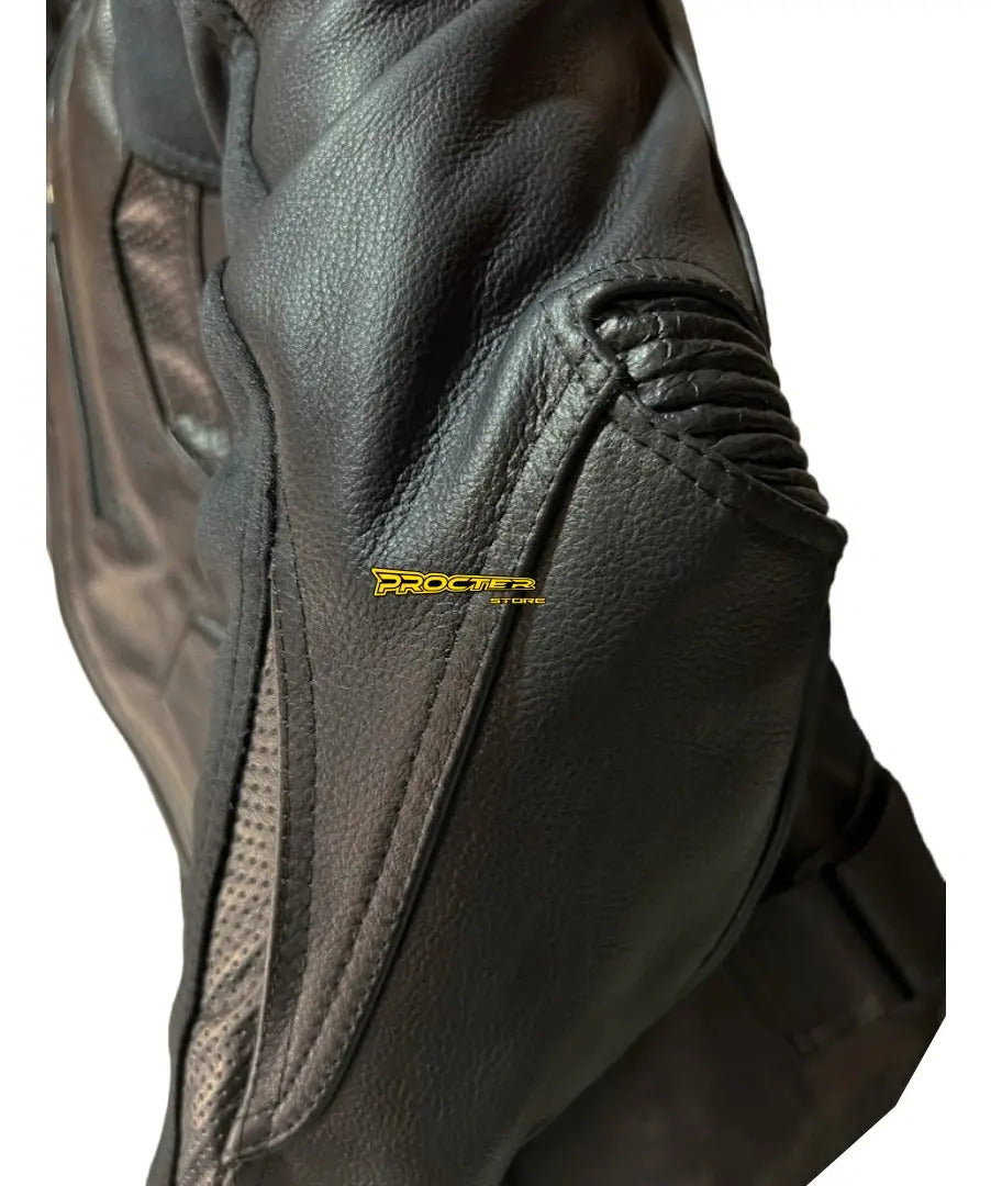 Chaqueta 100% Cuero Protección Reflectiva Moto Fabricación